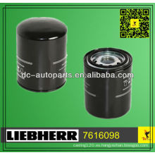 7616098 para excavadoras Liebherr Filtro de aceite hidráulico con motor Liebherr, cargadores con motor Deutz